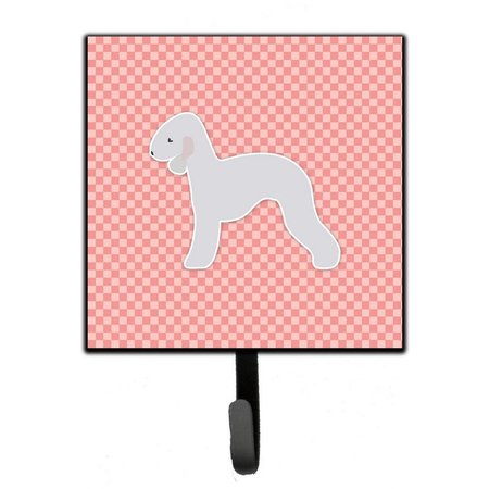 MICASA Bedlington Terrier Checkerboard Pink Leash or Key Holder MI626920